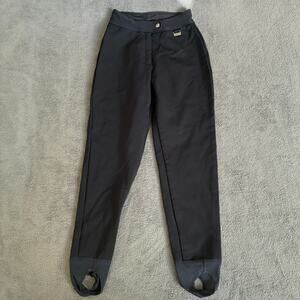 Edelweiss Black Stirrup Ski Pants Winter Snow Skiwear Women's Size 10 USA Made